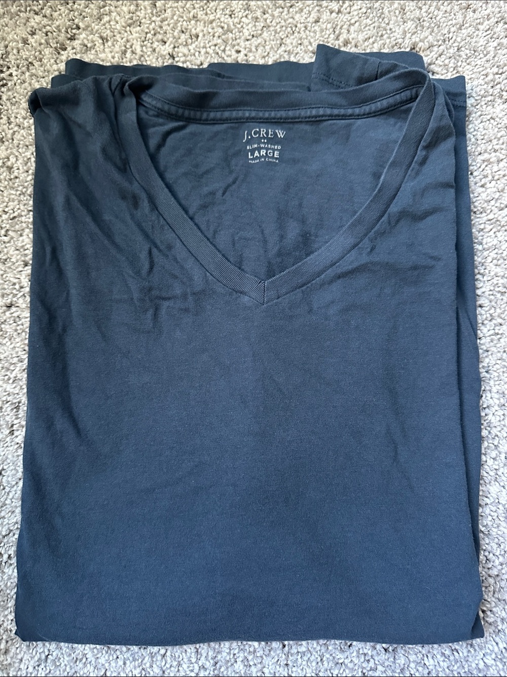 J. Crew Men's Dark Navy V-Neck Tee